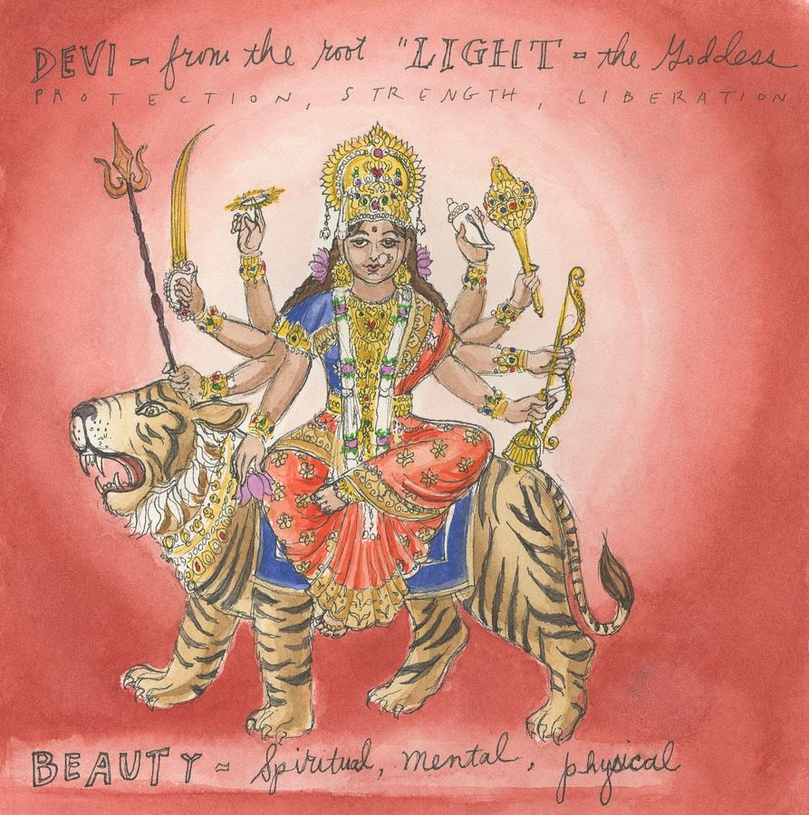 Durga Painting by Jennifer Mazzucco