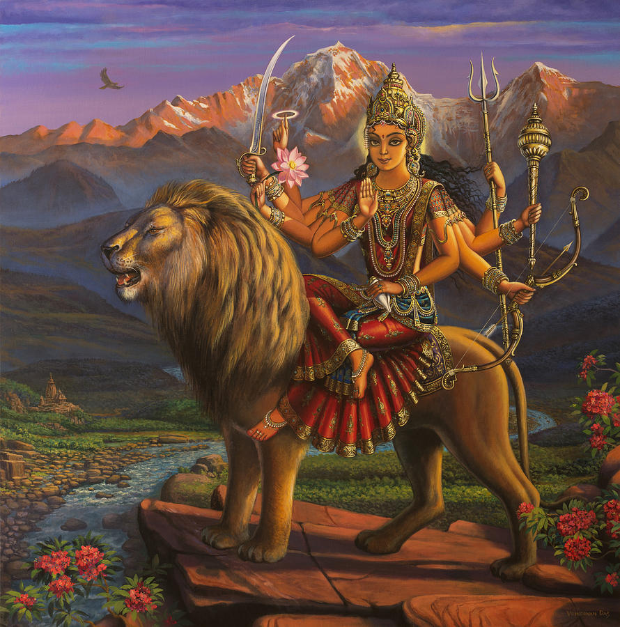 Durga Ma Painting by Vrindavan Das