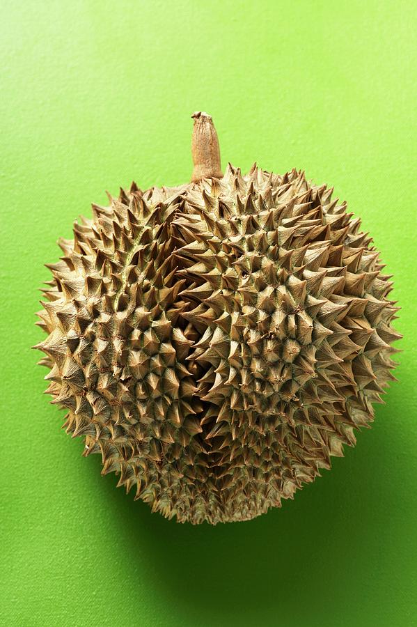 Fruit Photograph - Durian On Green Background by Foodcollection