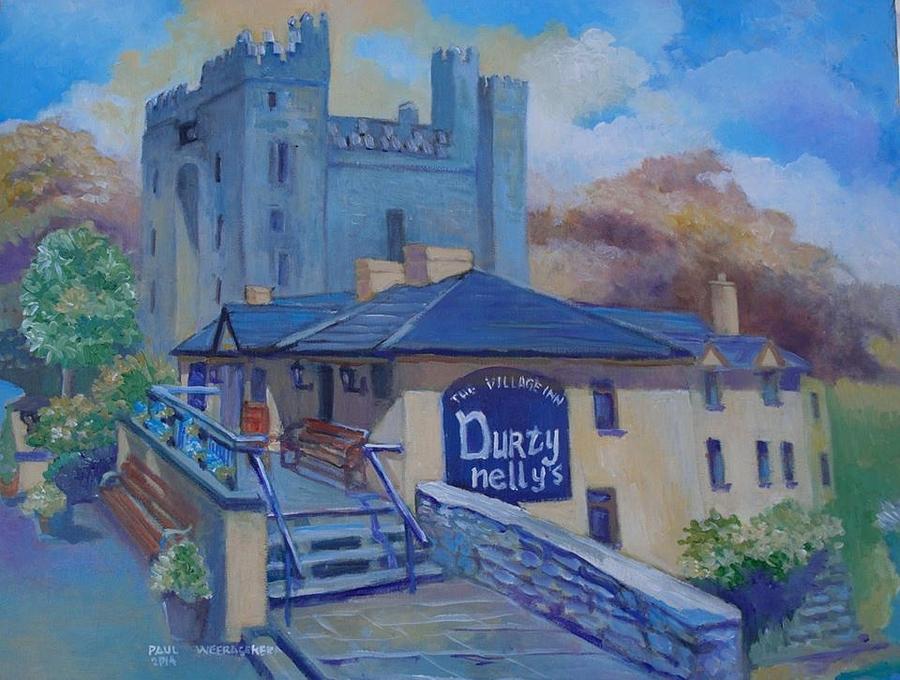 Durty Nellys And  Bunratty Castle Co Clare Ireland Painting by Paul Weerasekera