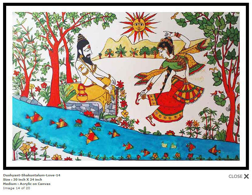 Horse Painting - Dushyant-Shakuntalum-Love-14 by Bhanu Dudhat