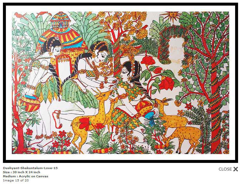 Horse Painting - Dushyant-Shakuntalum-Love-15 by Bhanu Dudhat