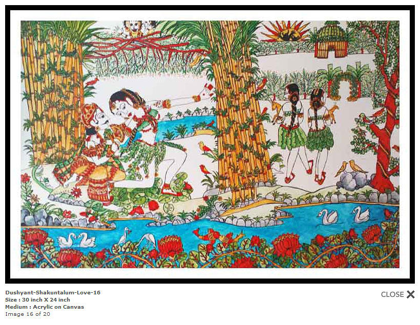 Horse Painting - Dushyant-Shakuntalum-Love-16 by Bhanu Dudhat