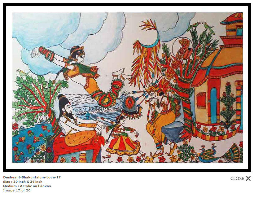 Horse Painting - Dushyant-Shakuntalum-Love-17 by Bhanu Dudhat
