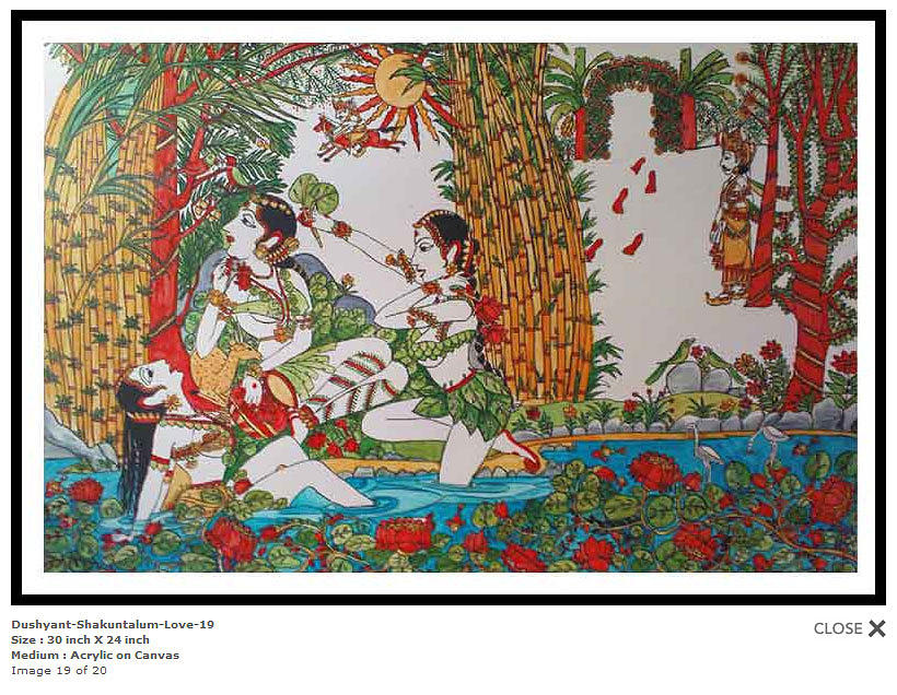 Horse Painting - Dushyant-Shakuntalum-Love-19 by Bhanu Dudhat