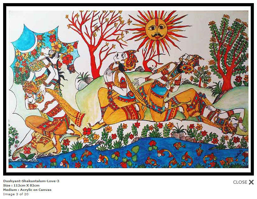 Horse Painting - Dushyant-Shakuntalum-Love-3 by Bhanu Dudhat