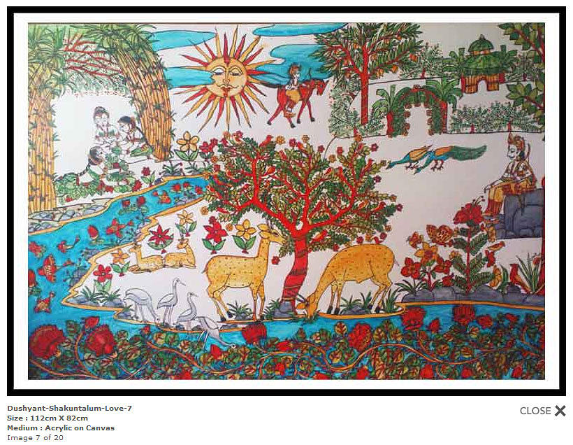 Horse Painting - Dushyant-Shakuntalum-Love-7 by Bhanu Dudhat
