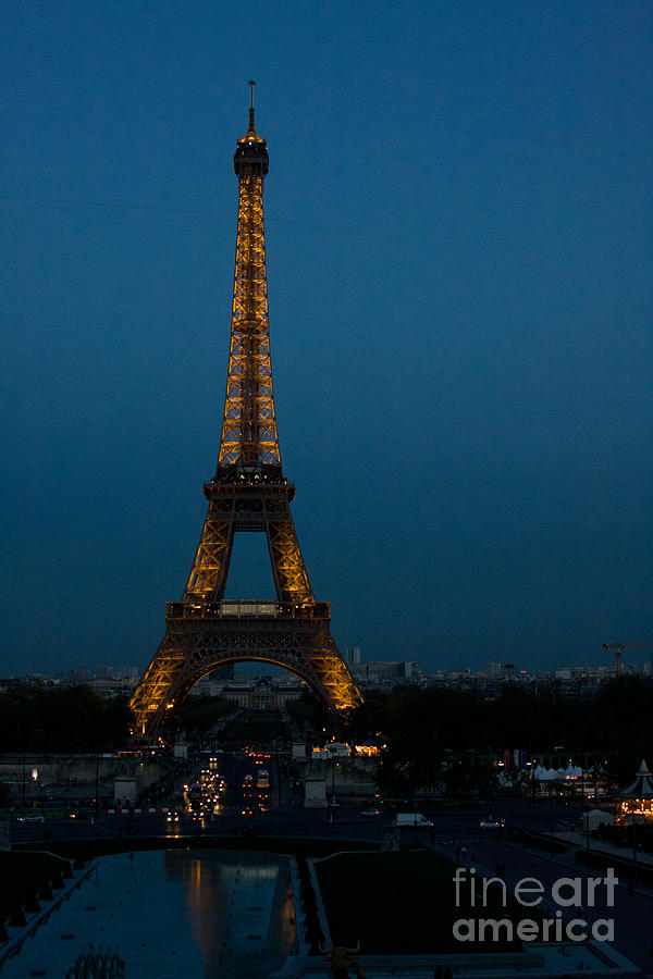 Eiffel Tower Photograph - Dusk at Eiffel Tower by Dan Hartford