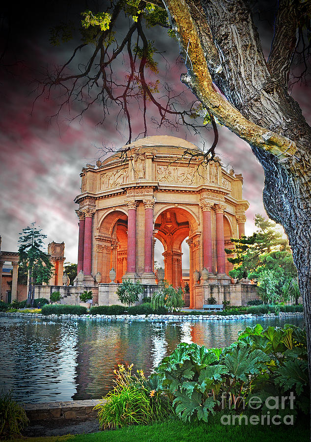 Dusk at the Palace of Fine Arts in the Marina District of San Francisco II Altered Version Photograph by Jim Fitzpatrick