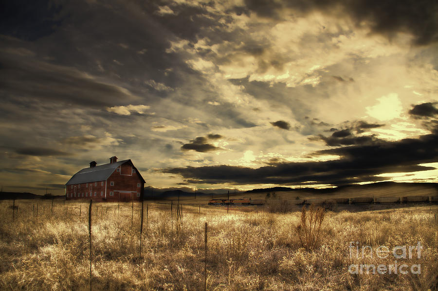 Dusk at the Red Barn Photograph by Kristal Kraft