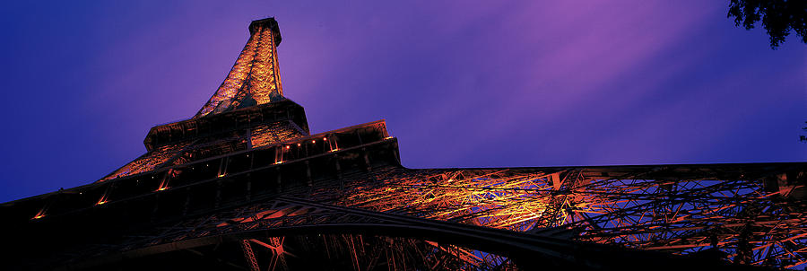 Eiffel Tower Photograph - Dusk Eiffel Tower Paris France by Panoramic Images