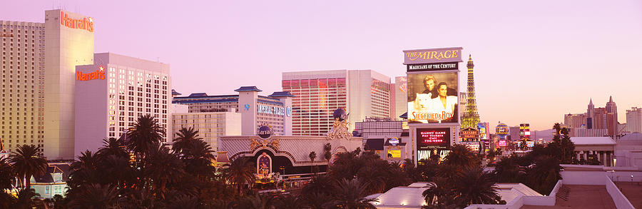 Sunset Photograph - Dusk Las Vegas Nv by Panoramic Images