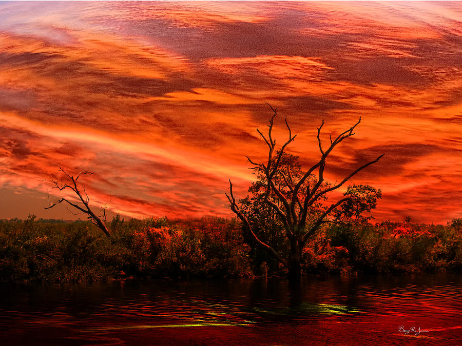 Coastal - Sunset - Dusk on the Bayou Photograph by Barry Jones