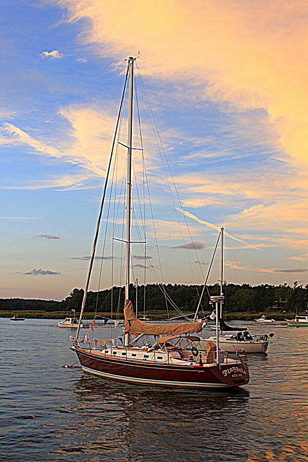 Dusk on the Merrimack Photograph by Suzanne DeGeorge