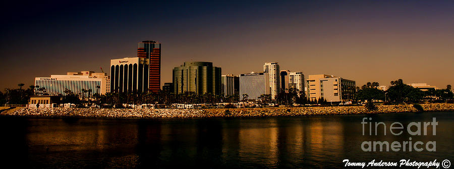 Dusk over Downtown Long Beach Photograph by Tommy Anderson