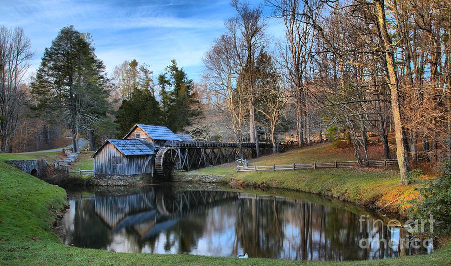 Dusk Reflections At Mabry Mill Photograph by Adam Jewell