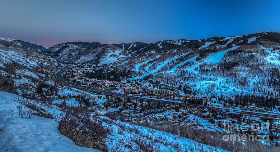 Dusk setting in the Vail Valley Photograph by Franz Zarda