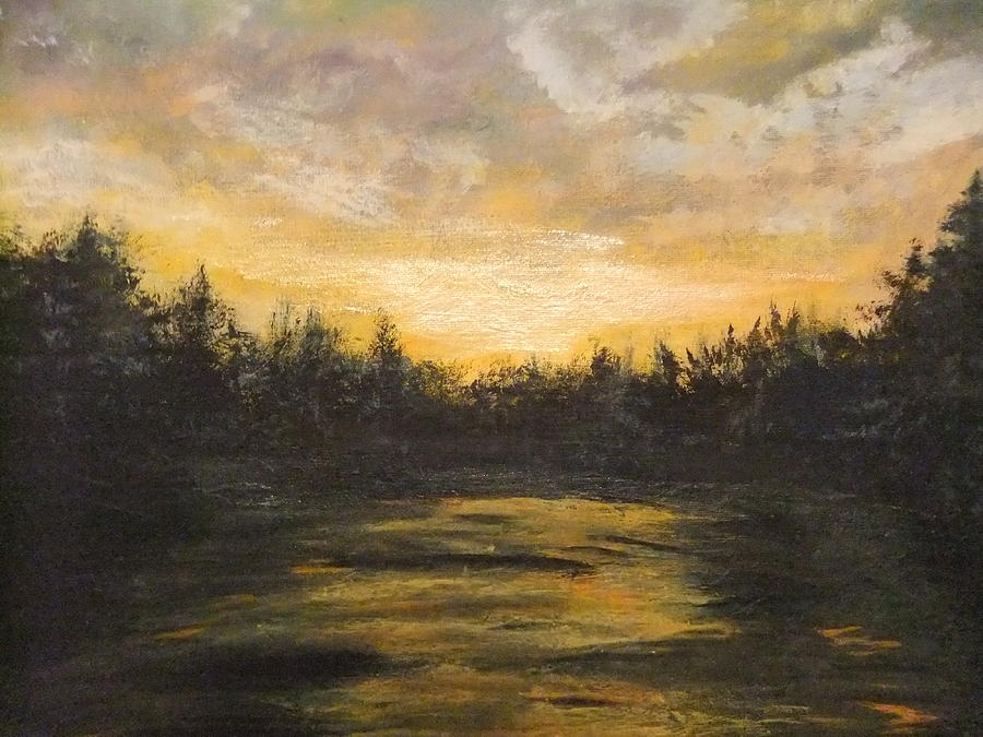 Dusk Sunset Painting by Lynne McQueen
