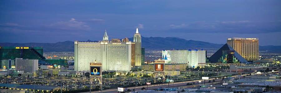 Las Vegas Photograph - Dusk The Strip Las Vegas Nv by Panoramic Images