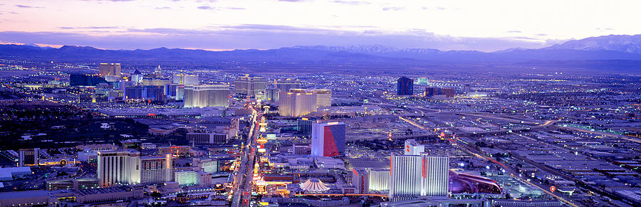 Dusk The Strip Las Vegas Nv Usa Photograph by Panoramic Images