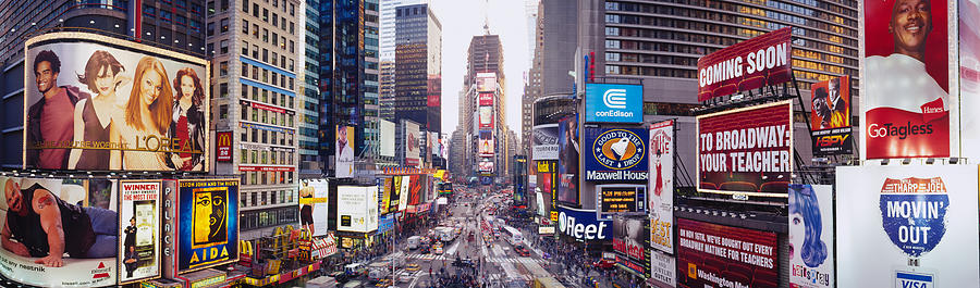 Times Square Photograph - Dusk, Times Square, Nyc, New York City by Panoramic Images