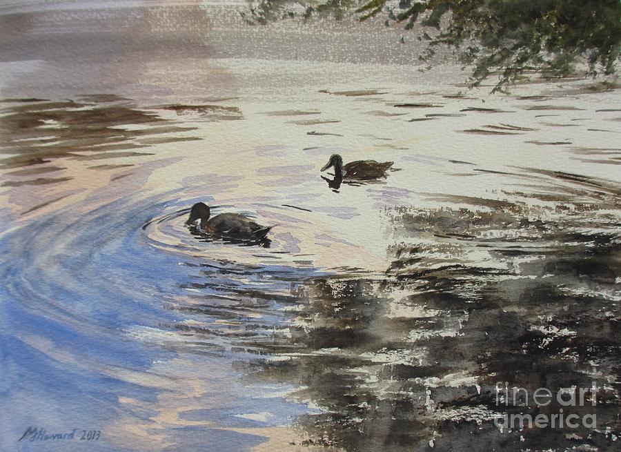 Dusky Ducks Painting by Martin Howard