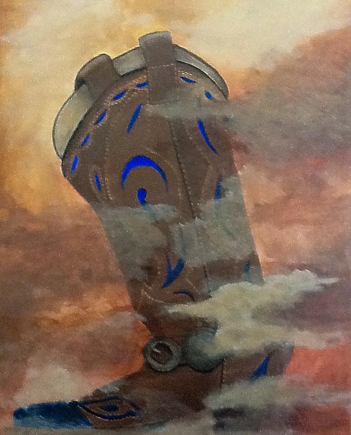 Dusty Trails Boot Painting by Judi Hendricks