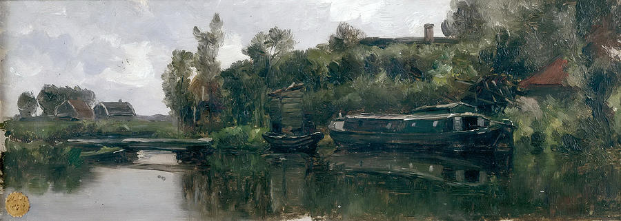 Dutch Canal Painting by Carlos de Haes