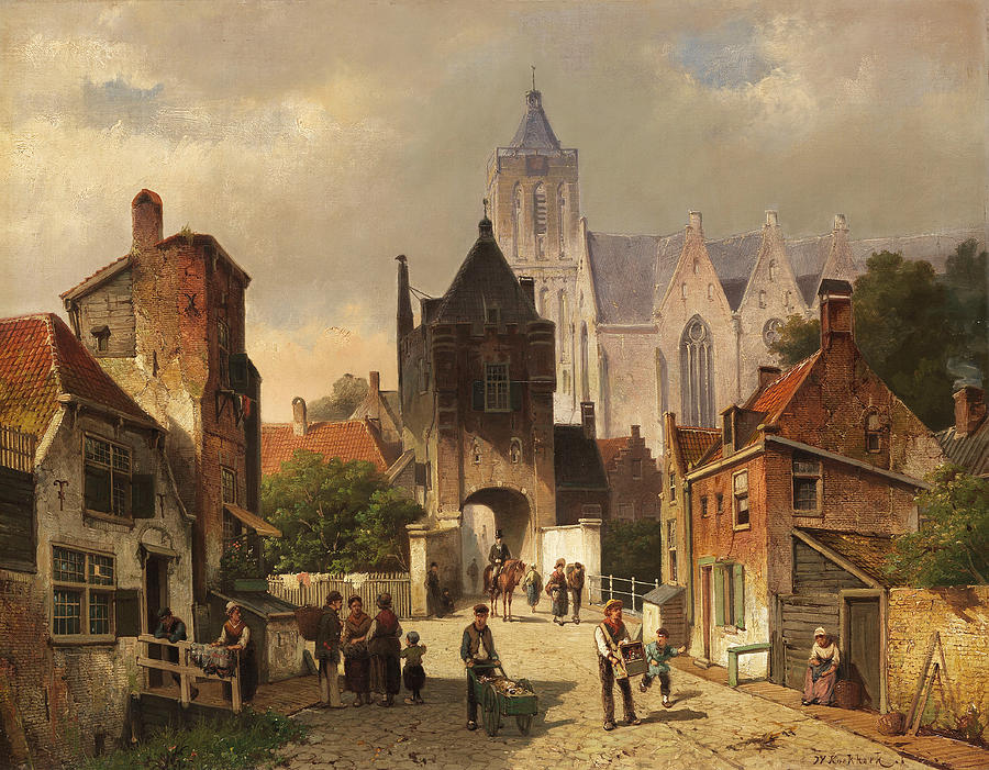 Dutch Cityscape Painting by Willem Koekkoek