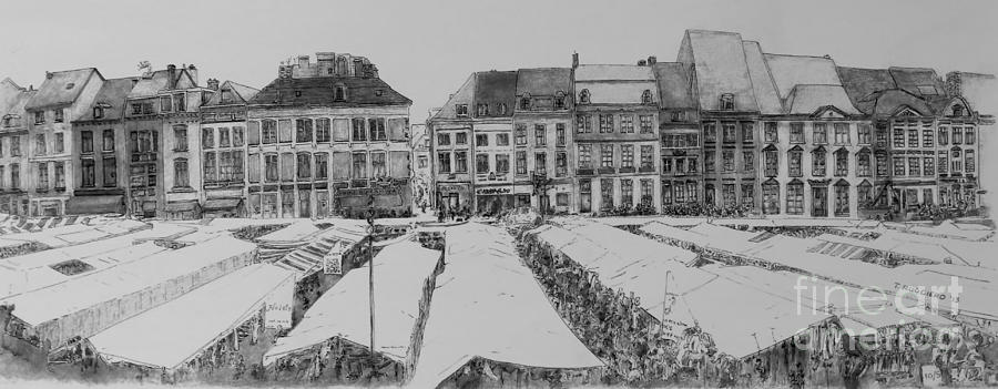 Dutch Market Drawing by Tony Ruggiero