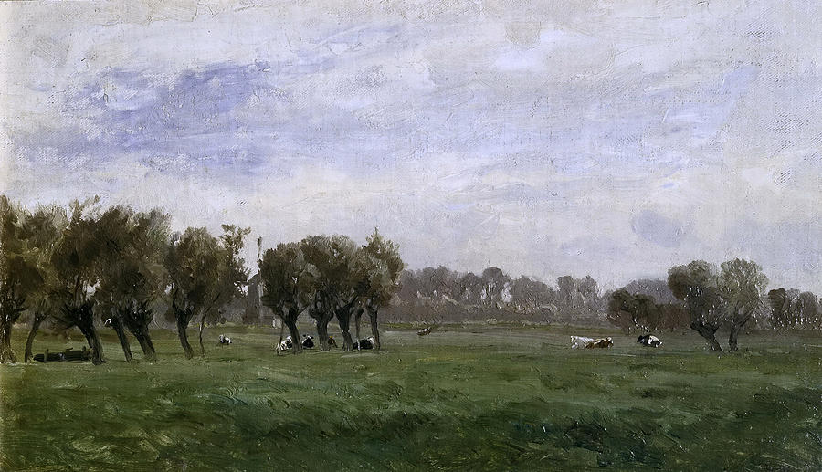 Dutch Meadows Painting by Carlos de Haes