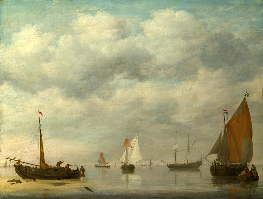 Dutch Vessels in Calm Water Painting by Jan van Os | Fine Art America