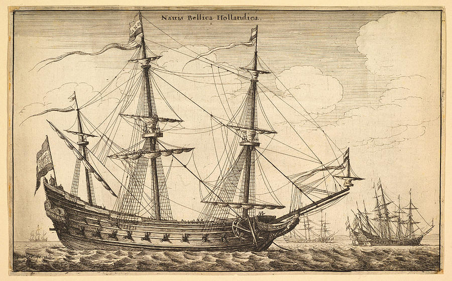 Dutch Warship Painting by Celestial Images