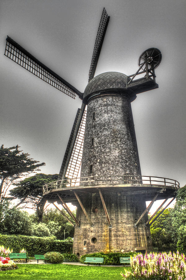 Dutch Windmill and Tulip Garden Photograph by SC Heffner