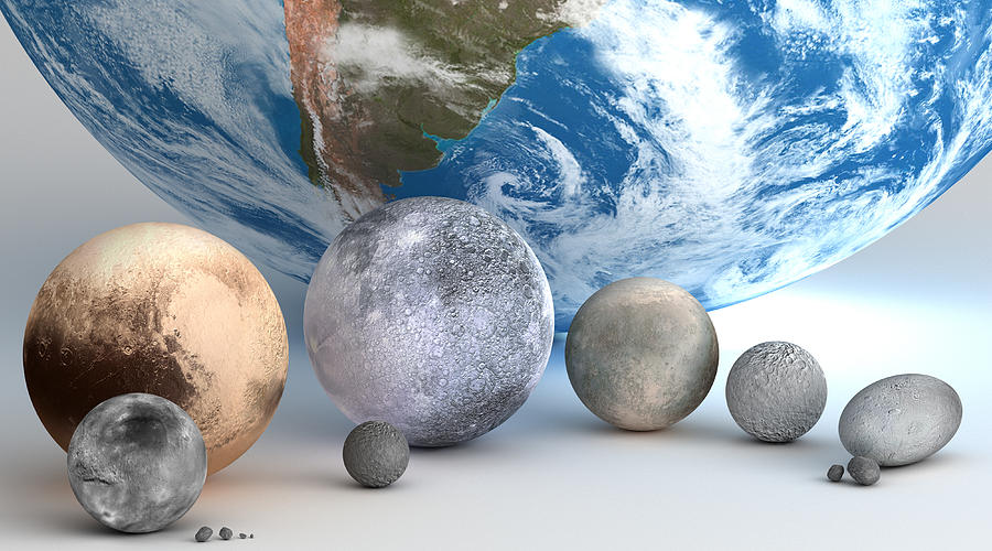 Dwarf Planets And Moons Compared Photograph by Mark Garlick/science Photo Library