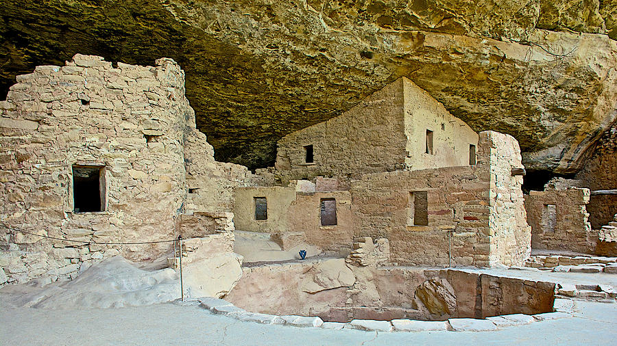Mesa Verde National Park Photograph - Dwellings in Spruce Tree House on Chapin Mesa in Mesa Verde National Park-Colorado  by Ruth Hager