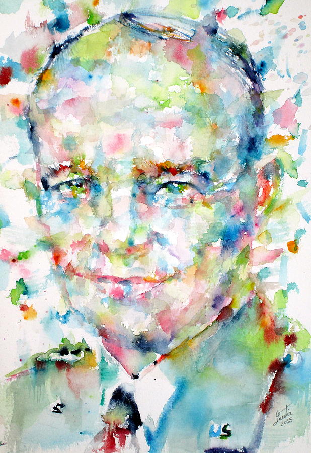 DWIGHT D. EISENHOWER - watercolor portrait Painting by Fabrizio ...