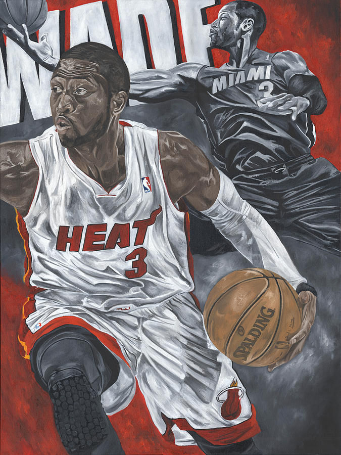 Dwyane Wade Painting by David Courson