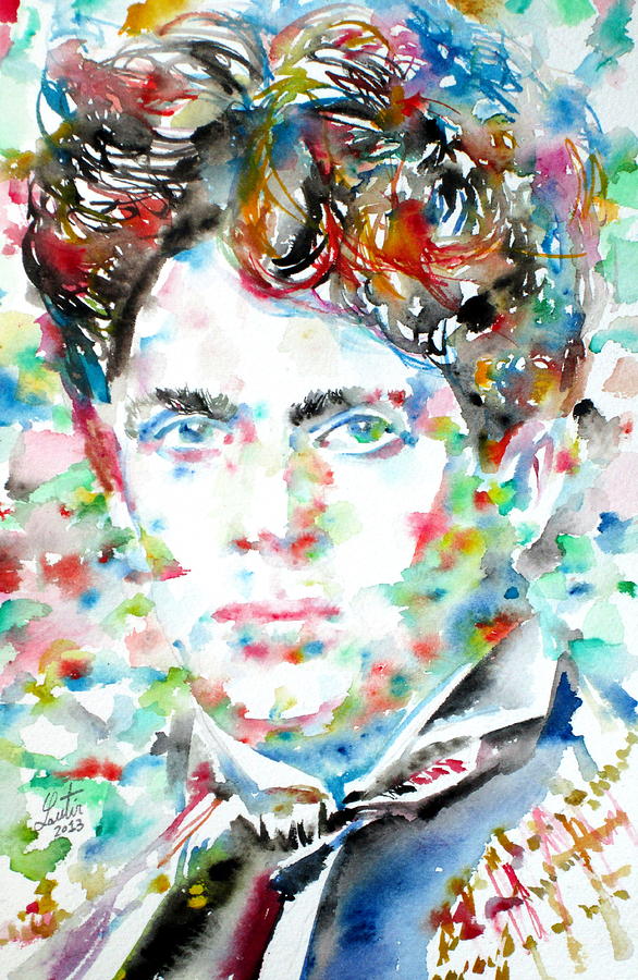 DYLAN THOMAS Watercolor Portrait Painting By Fabrizio Cassetta   Dylan Thomas Watercolor Portrait Fabrizio Cassetta 