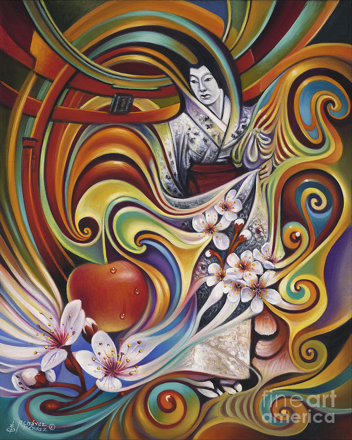 Dynamic Blossoms Painting by Ricardo Chavez-Mendez