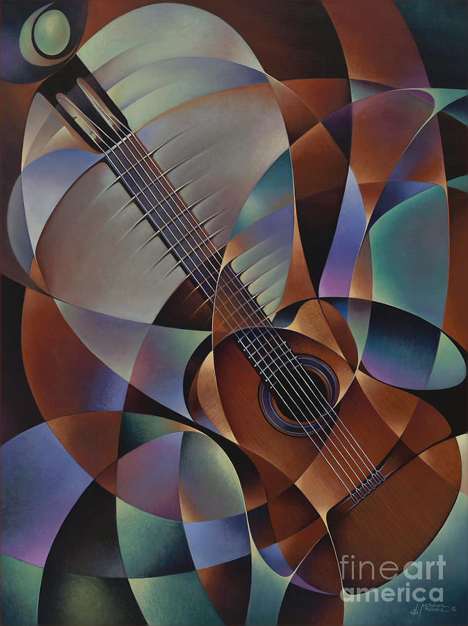 Dynamic Guitar Painting by Ricardo Chavez-Mendez