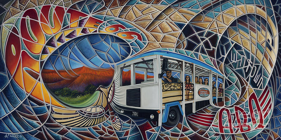 Albuquerque Painting - Dynamic Route 66 II by Ricardo Chavez-Mendez