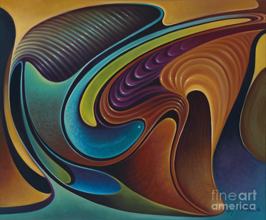 Curvismo Painting - Dynamic Series #18 by Ricardo Chavez-Mendez