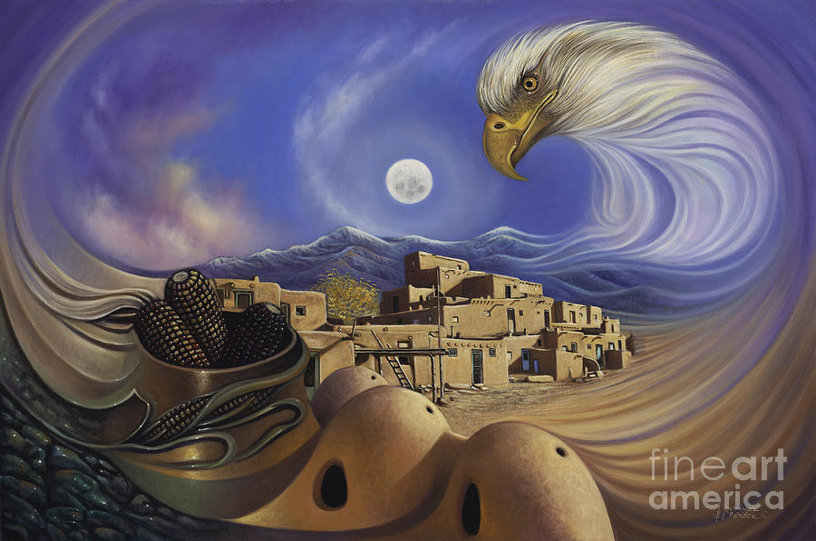 Dynamic Taos Ill Painting by Ricardo Chavez-Mendez