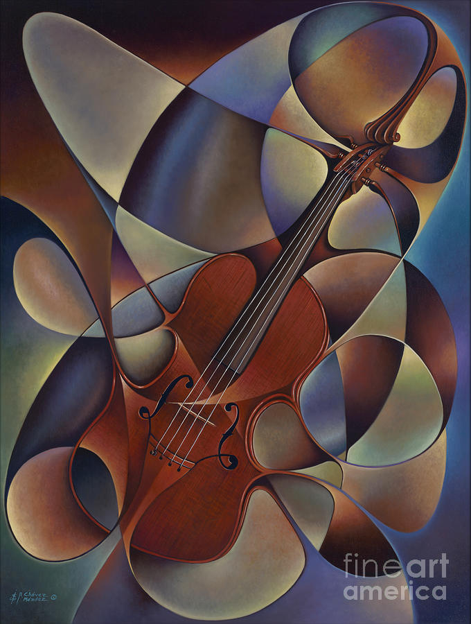 Dynamic Violin Painting by Ricardo Chavez-Mendez