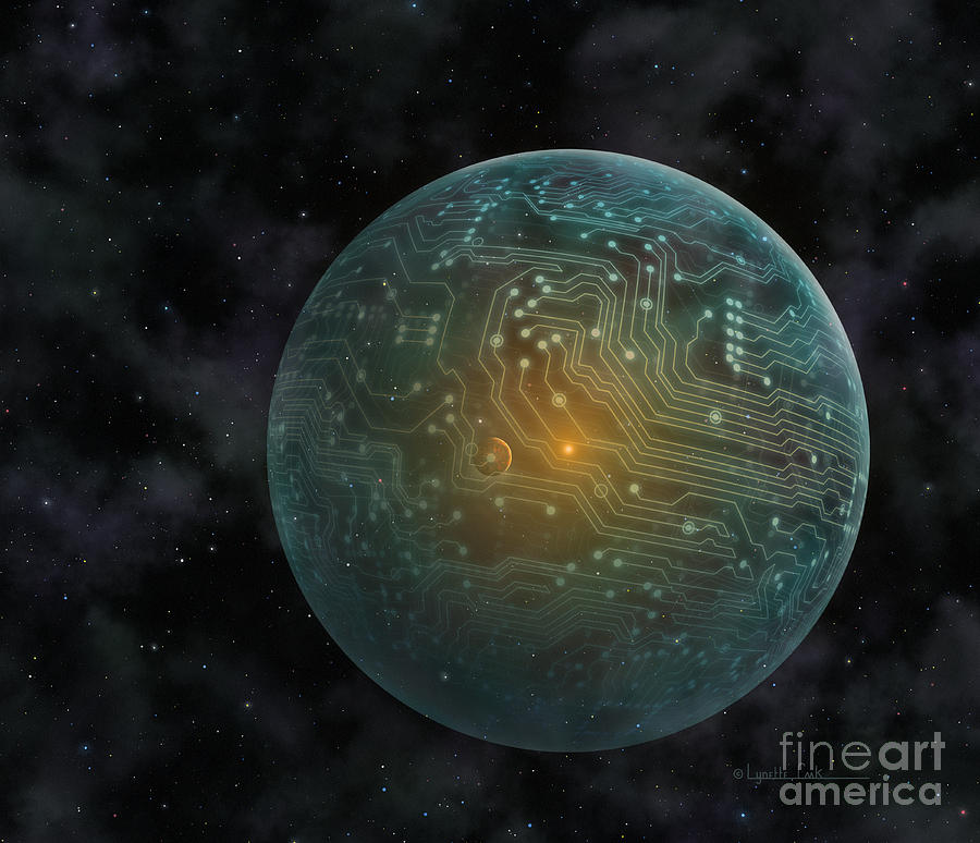 Dyson Sphere Painting by Lynette Cook