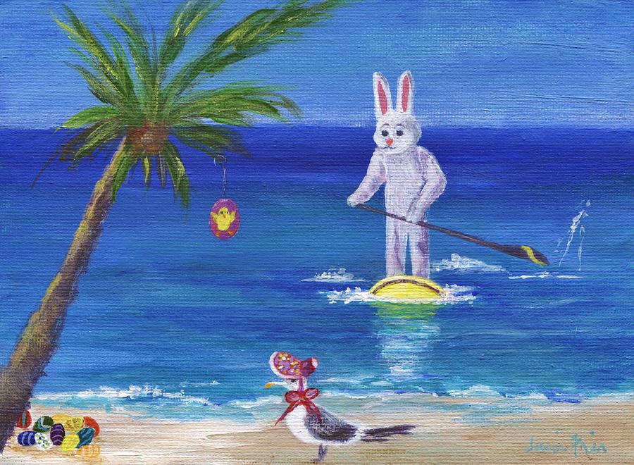 E Bunny At The Beach Painting