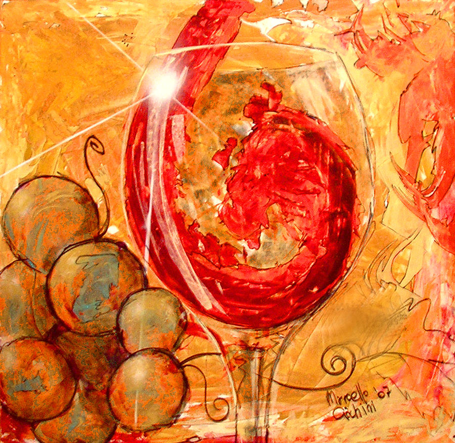 Wine Painting - E Dio Disse by Marcello Cicchini