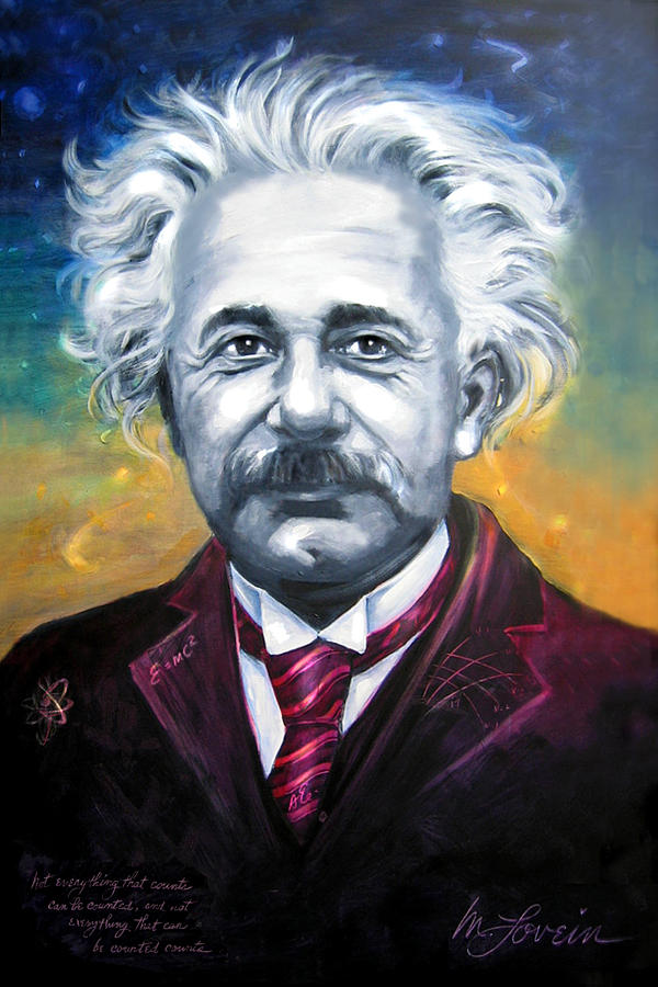 E Equals Einstein Painting by Mary Lovein