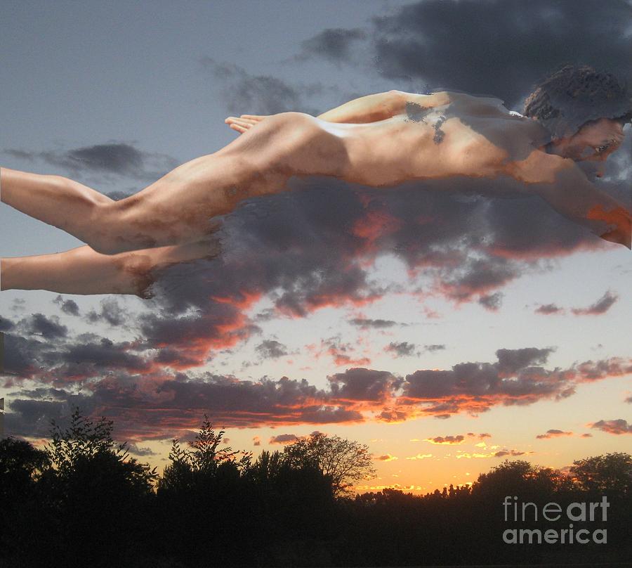 E Man Flying Digital Art by Robert D McBain
